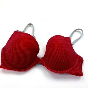 Victoria’s Secret Red/Black Check Padded Bra Size 36D